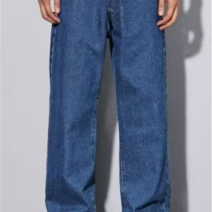 Veltick Loose Fit Mid Rise Dark Blue Denim Jeans for Men