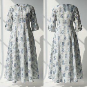 Women’s Elegant Printed Flared Kurti