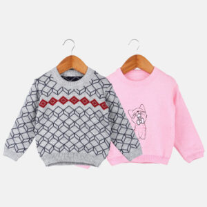 Kids Pack of 2 Woollen Winter Sweaters – Unisex Warm Knitwear