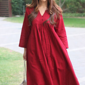 Women’s Solid Kurta Set with Trousers – Elegant Ethnic Wear