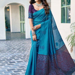 Woven Design Zari Silk Blend Banarasi Saree