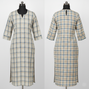 Women’s Checked Straight Kurti