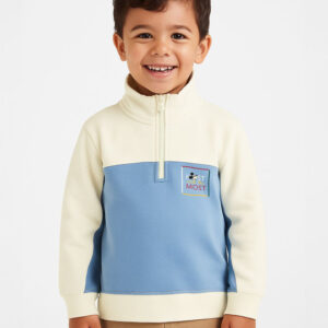 Boys Mickey Mouse Half-Zip Printed Sweatshirt – Cozy Winter Wear