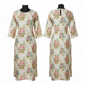 Women’s Floral Printed Straight Kurti