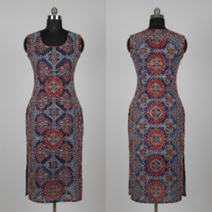 Women’s Ajrakh Print Straight Kurti