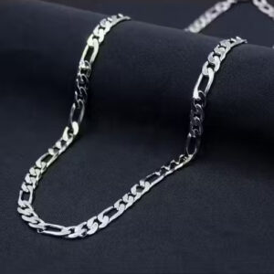 Stylish Silver Figaro Chain for Men & Boys – Premium Finish