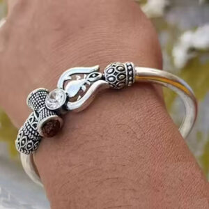 Trishul Bholenath Silver Bracelet for Men & Boys (Pack of 1)