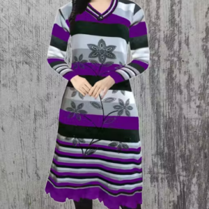 Women’s Woolen Printed Kurta – Winter Wear (A-Line, Calf Length)