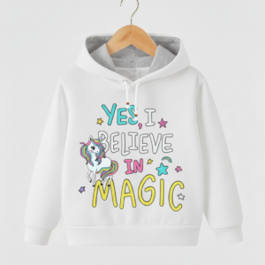 Girls Hooded Sweatshirt with Printed Design – Winter Wear