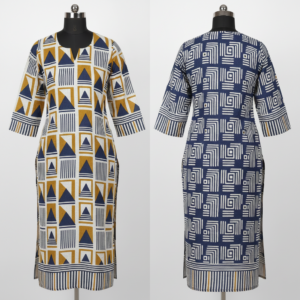 Women’s Geometric Print Straight Kurti