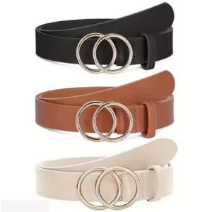 Women’s Leather Fashion Belt – Pack of 3 (Casual & Stylish)