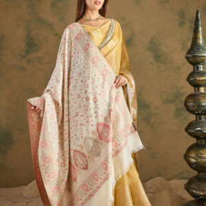 Premium Ethnic Motifs Woven Pashmina Woolen Shawl for Women