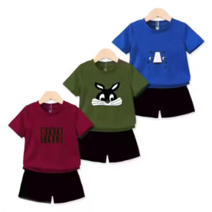 Unisex Cotton Kids Clothing Set – Stylish Top and Bottom Outfit for Boys and Girls