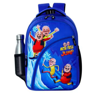 Motu Patlu Kids School Backpack – Blue Cartoon Bag
